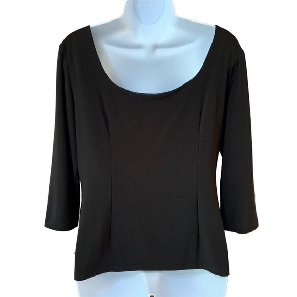 Joseph Ribkoff Size 12 Top Black Stretch
Slinky Knit Shirred Front NWT $131 - Picture 6 of 12